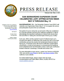 SBSC Celebrates Jury Appreciation Week May8 Through May 12