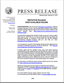 Tentative Rulings Now Available Online Superior Court of California